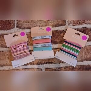 SOPHI Fashion Multi-color Hair Elastics  -3 Pack Bundle